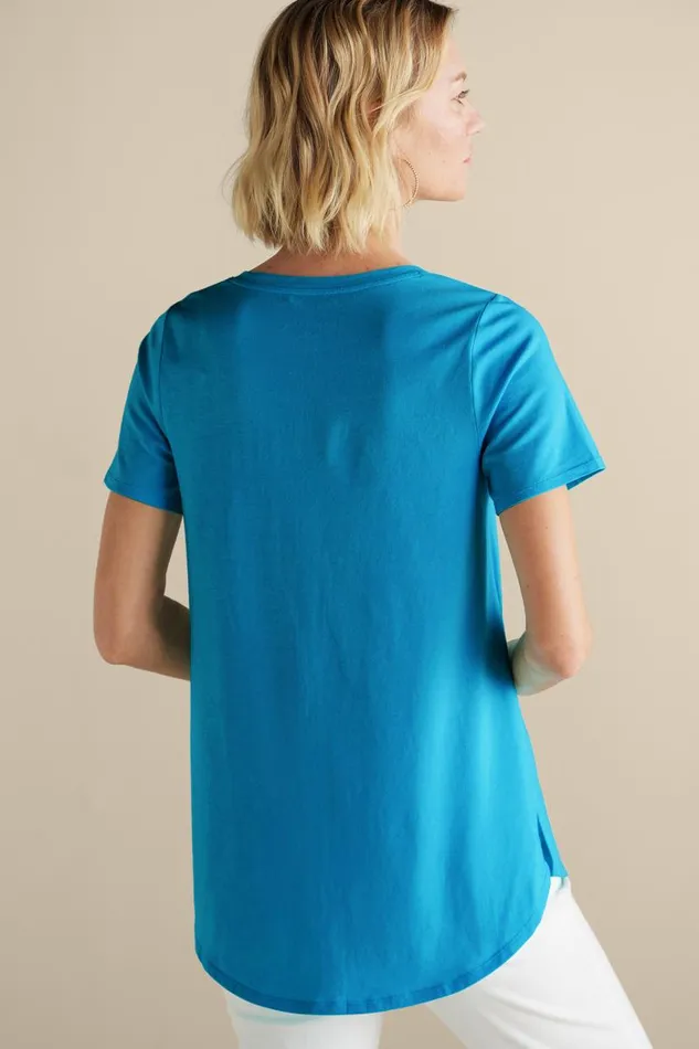 Women Soft Essential Supima Isabel Short Sleeve Tunic Rumba Red Soft Surroundings Tops Women Soft Essential Supima Isabel Short Sleeve Tunic Rumba Red Soft Surroundings Tops