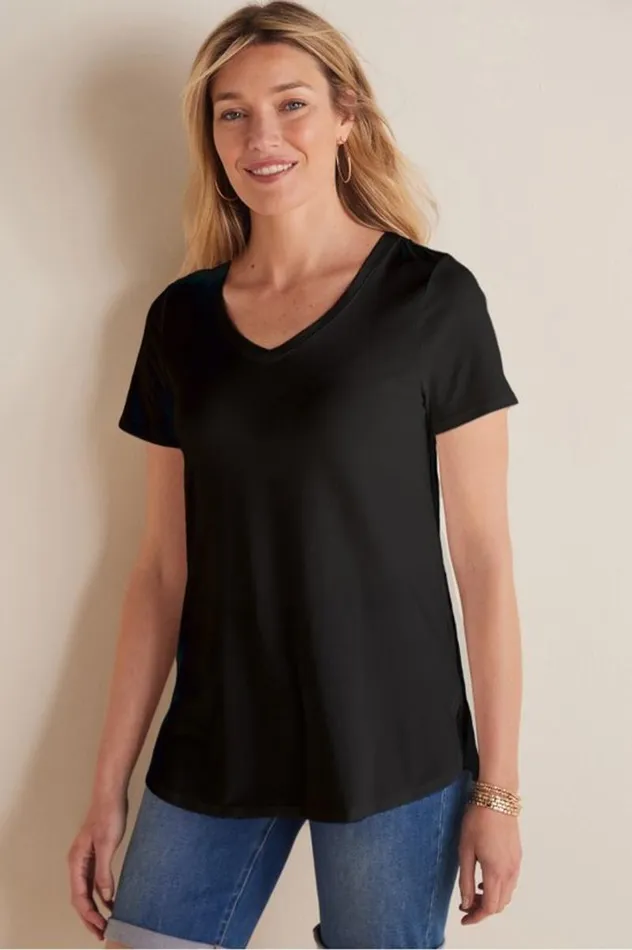 Women Soft Essential Supima Isabel Short Sleeve Tunic Rumba Red Soft Surroundings Tops Women Soft Essential Supima Isabel Short Sleeve Tunic Rumba Red Soft Surroundings Tops