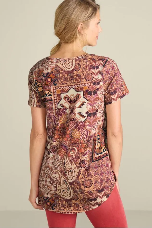 Women Soft Essential Supima Isabel Short Sleeve Tunic Rumba Red Soft Surroundings Tops Women Soft Essential Supima Isabel Short Sleeve Tunic Rumba Red Soft Surroundings Tops