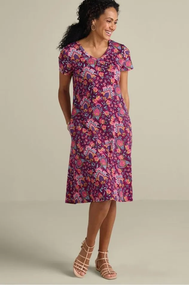Women Soft Essential Supima TShirt Dress Gaia Garden Soft Surroundings Dresses