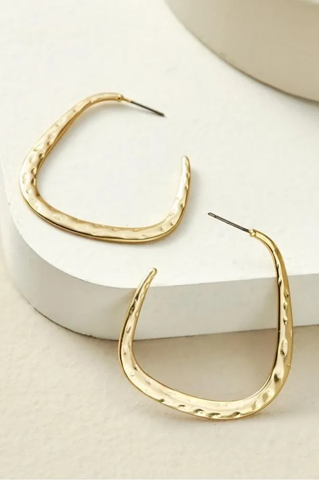 Women Soreli Hammered Hoop Earrings Gold Soft Surroundings Jewelry