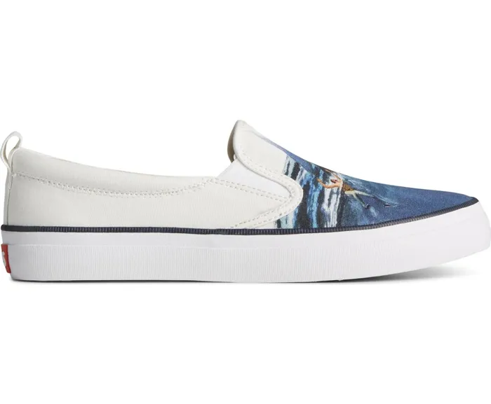 Women Sperry X JAWS Crest Twin Gore Poster Slip On Sneaker White Sperry Sneakers