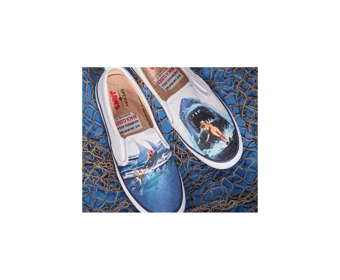 Women Sperry X JAWS Crest Twin Gore Poster Slip On Sneaker White Sperry Sneakers Women Sperry X JAWS Crest Twin Gore Poster Slip On Sneaker White Sperry Sneakers