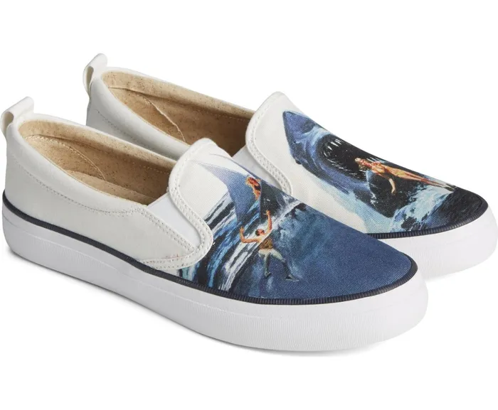 Women Sperry X JAWS Crest Twin Gore Poster Slip On Sneaker White Sperry Sneakers Women Sperry X JAWS Crest Twin Gore Poster Slip On Sneaker White Sperry Sneakers
