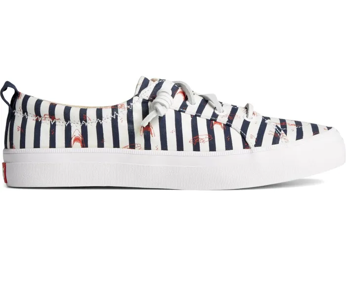 Women Sperry X JAWS Crest Vibe Stripe Sneaker Blue Sperry Sneakers