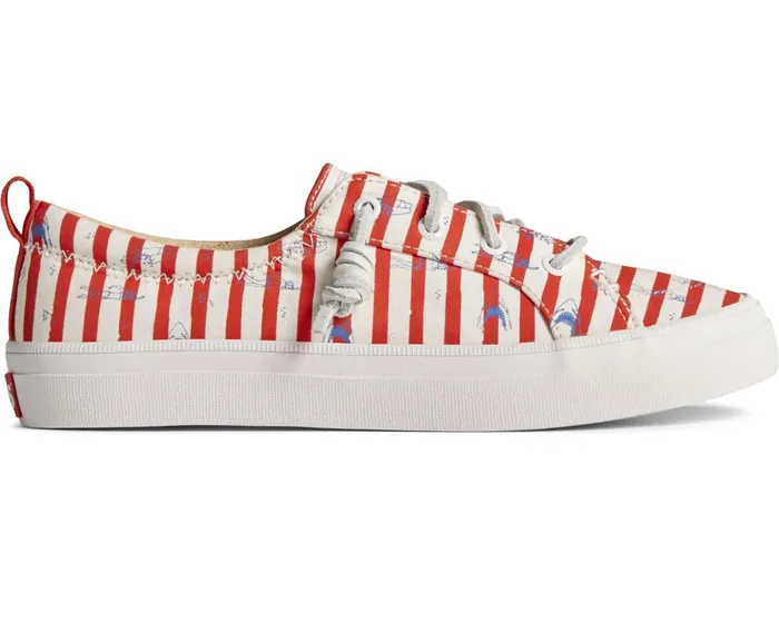 Women Sperry X JAWS Crest Vibe Stripe Sneaker Red Sperry Sneakers