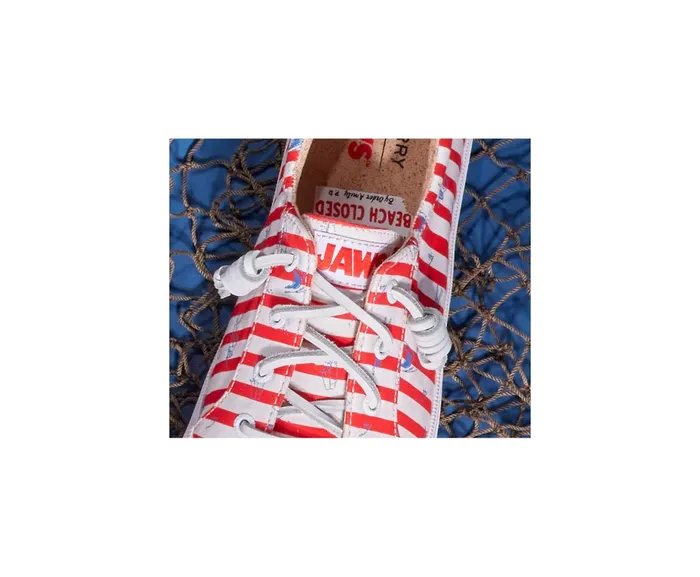 Women Sperry X JAWS Crest Vibe Stripe Sneaker Red Sperry Sneakers Women Sperry X JAWS Crest Vibe Stripe Sneaker Red Sperry Sneakers