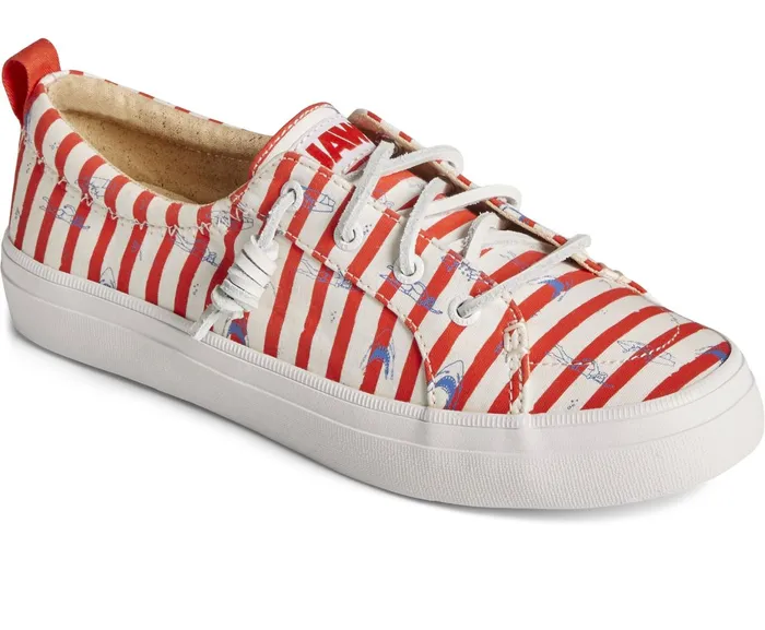 Women Sperry X JAWS Crest Vibe Stripe Sneaker Red Sperry Sneakers Women Sperry X JAWS Crest Vibe Stripe Sneaker Red Sperry Sneakers