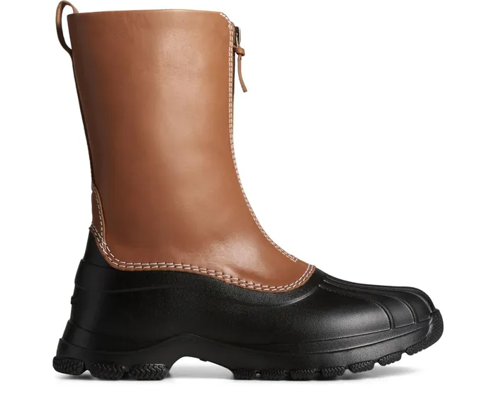 Women Sperry X Who What Wear Duck Float Zip Up Boot Tan Sperry Boots