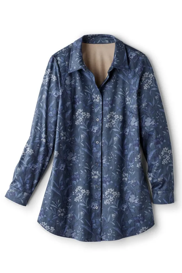 Women Stretch Faux Suede Boyfriend Tunic Shirt Aviary Climbing Garden Soft Surroundings Tops Women Stretch Faux Suede Boyfriend Tunic Shirt Aviary Climbing Garden Soft Surroundings Tops