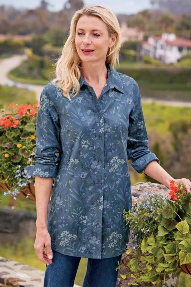 Women Stretch Faux Suede Boyfriend Tunic Shirt Aviary Climbing Garden Soft Surroundings Tops Women Stretch Faux Suede Boyfriend Tunic Shirt Aviary Climbing Garden Soft Surroundings Tops