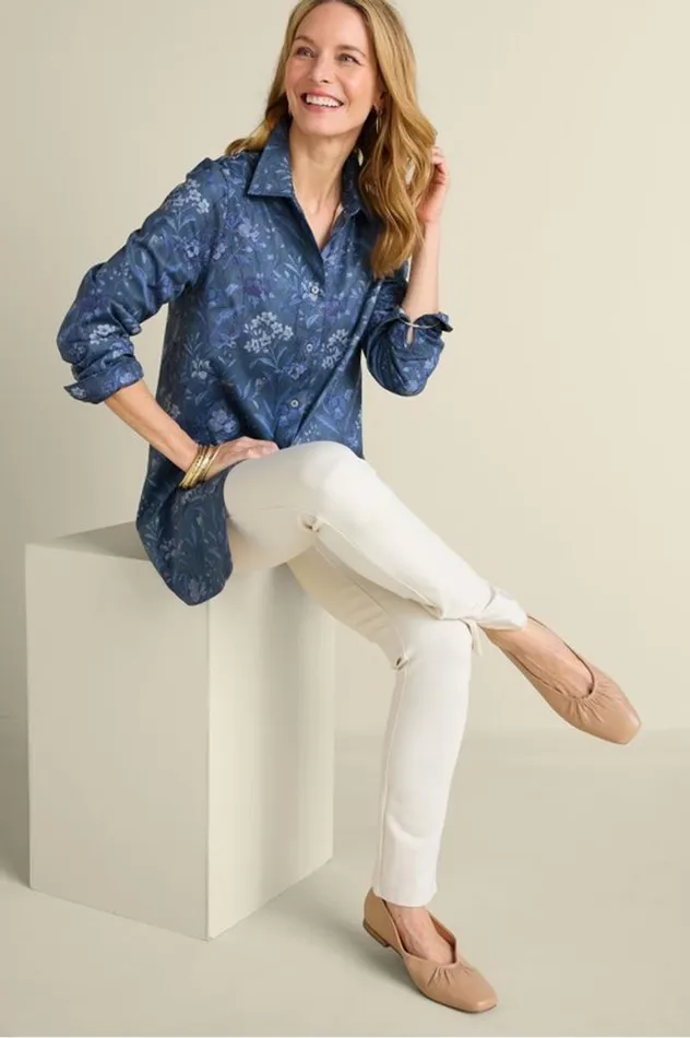 Women Stretch Faux Suede Boyfriend Tunic Shirt Aviary Climbing Garden Soft Surroundings Tops Women Stretch Faux Suede Boyfriend Tunic Shirt Aviary Climbing Garden Soft Surroundings Tops