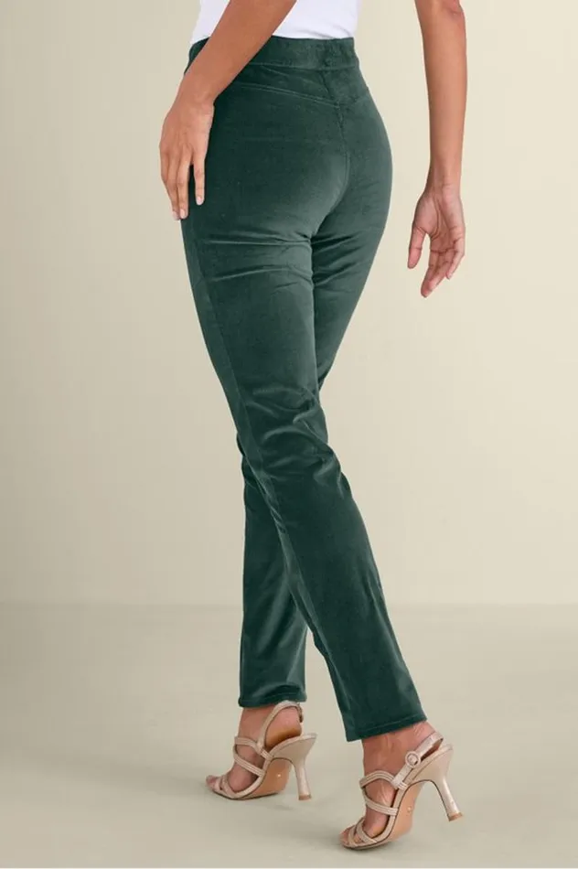 Women Sutton Velveteen PullOn Slim Leg Pants Pine Grove Soft Surroundings Pants Women Sutton Velveteen PullOn Slim Leg Pants Pine Grove Soft Surroundings Pants