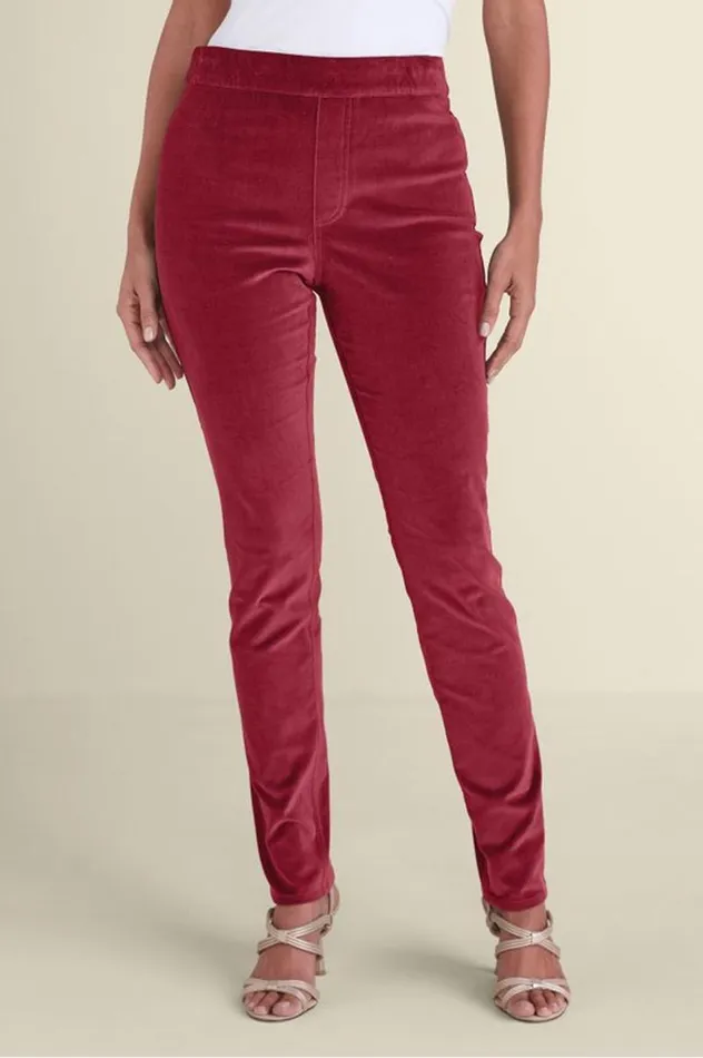 Women Sutton Velveteen PullOn Slim Leg Pants Pine Grove Soft Surroundings Pants Women Sutton Velveteen PullOn Slim Leg Pants Pine Grove Soft Surroundings Pants