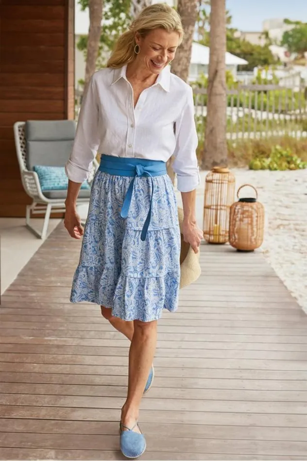 Women Talisa Linen Blend Skirt American Beauty Soft Surroundings Skirts Women Talisa Linen Blend Skirt American Beauty Soft Surroundings Skirts