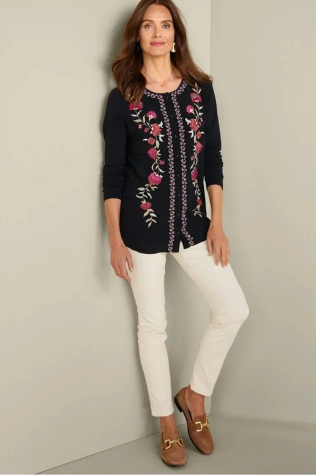 Women Talulla Embroidered Tunic Black Beauty Soft Surroundings Tops Women Talulla Embroidered Tunic Black Beauty Soft Surroundings Tops