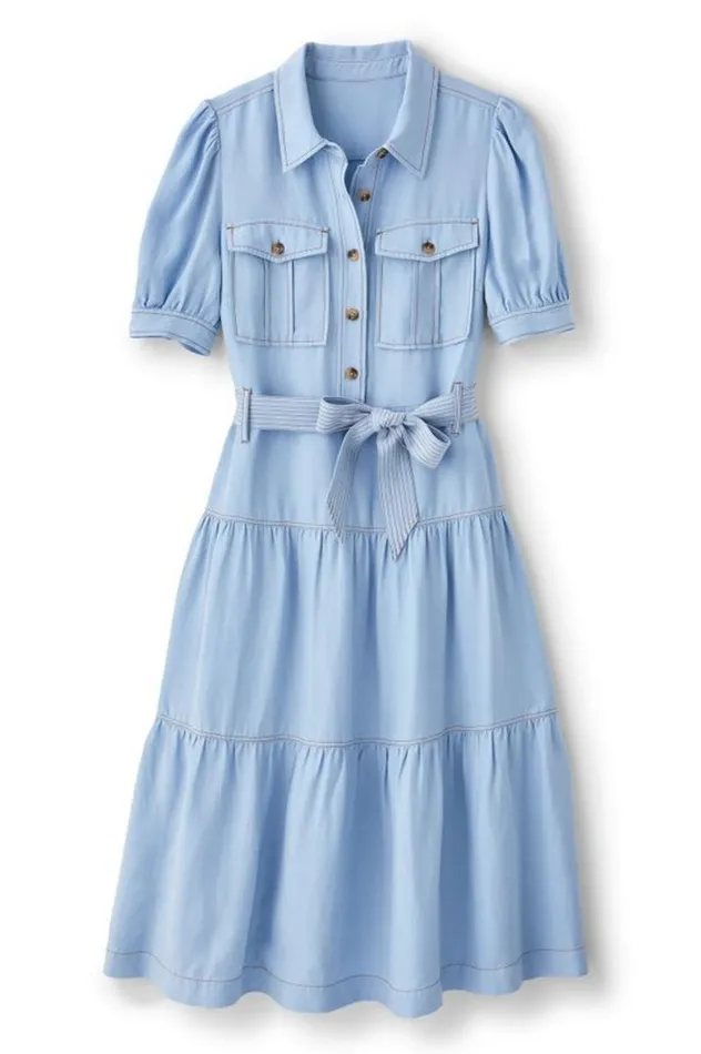 Women Tenley Midi Dress Light Denim Soft Surroundings Dresses Women Tenley Midi Dress Light Denim Soft Surroundings Dresses