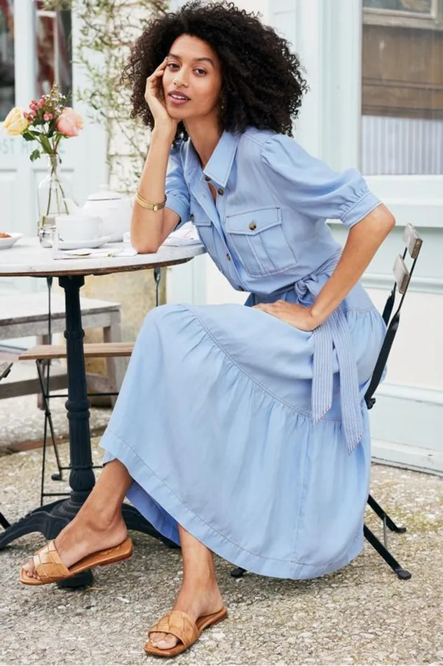 Women Tenley Midi Dress Light Denim Soft Surroundings Dresses Women Tenley Midi Dress Light Denim Soft Surroundings Dresses