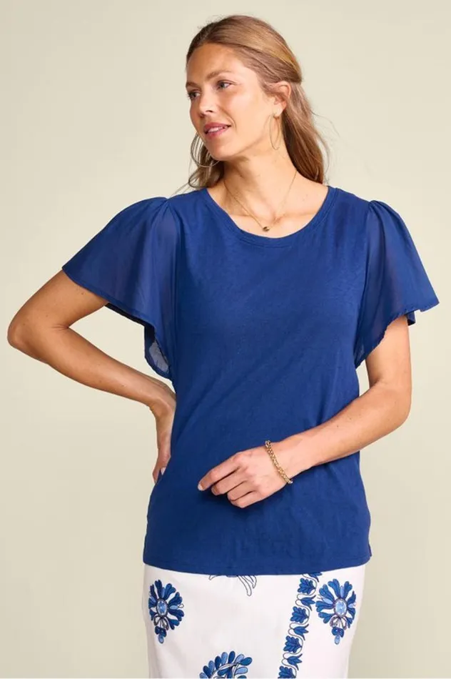 Women Tessa Tee Estate Blue Soft Surroundings Tops