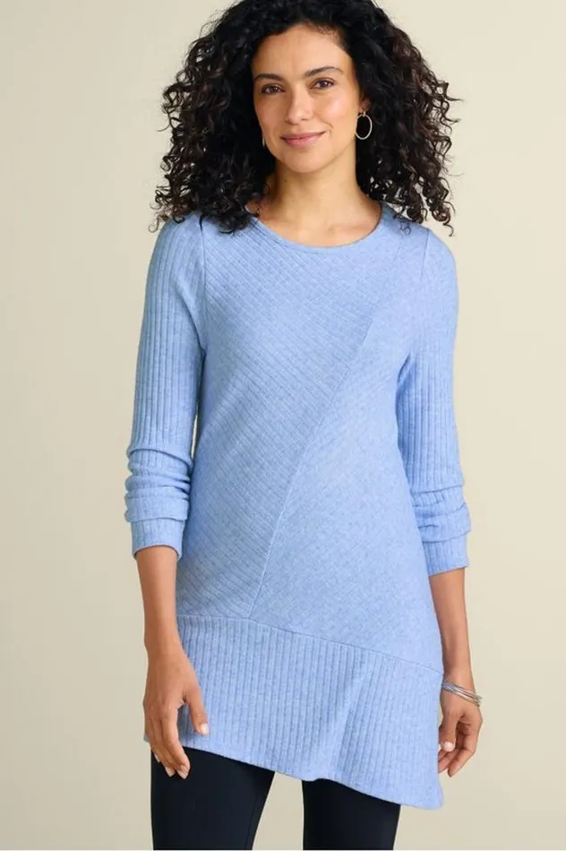 Women Textured Asymmetrical Tunic Persian Jewel Soft Surroundings Tops