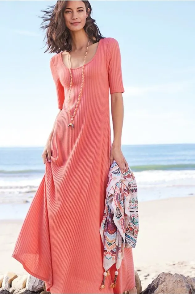 Women Textured Short Sleeve Santiago Dress Rose Soft Surroundings Dresses Women Textured Short Sleeve Santiago Dress Rose Soft Surroundings Dresses