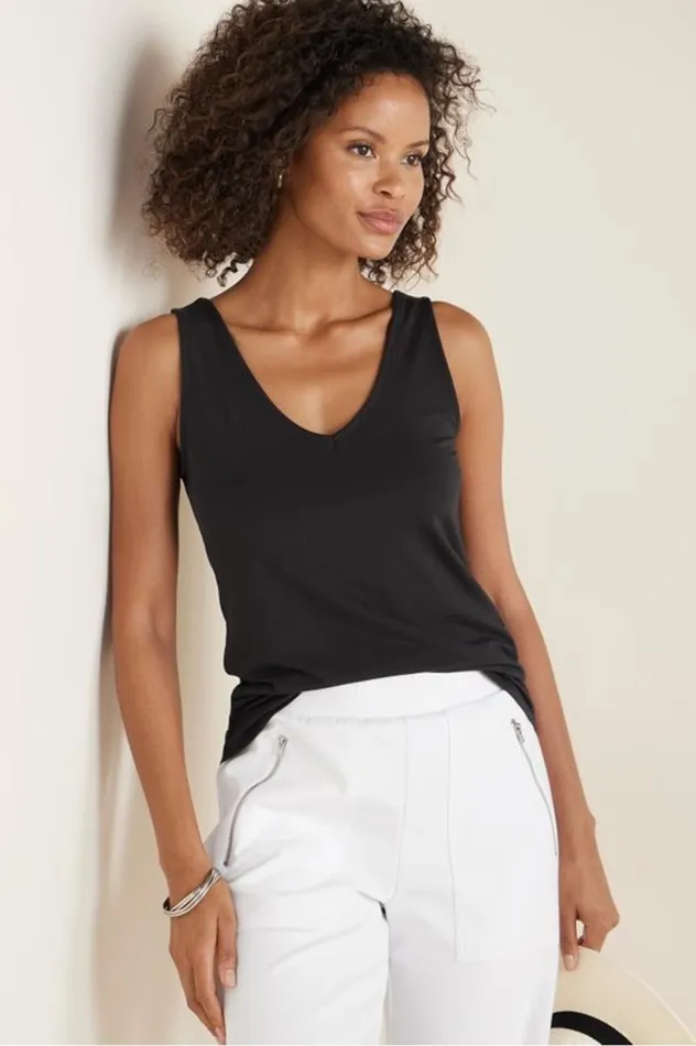 Women The Convertible Tank White Soft Surroundings Tops Women The Convertible Tank White Soft Surroundings Tops
