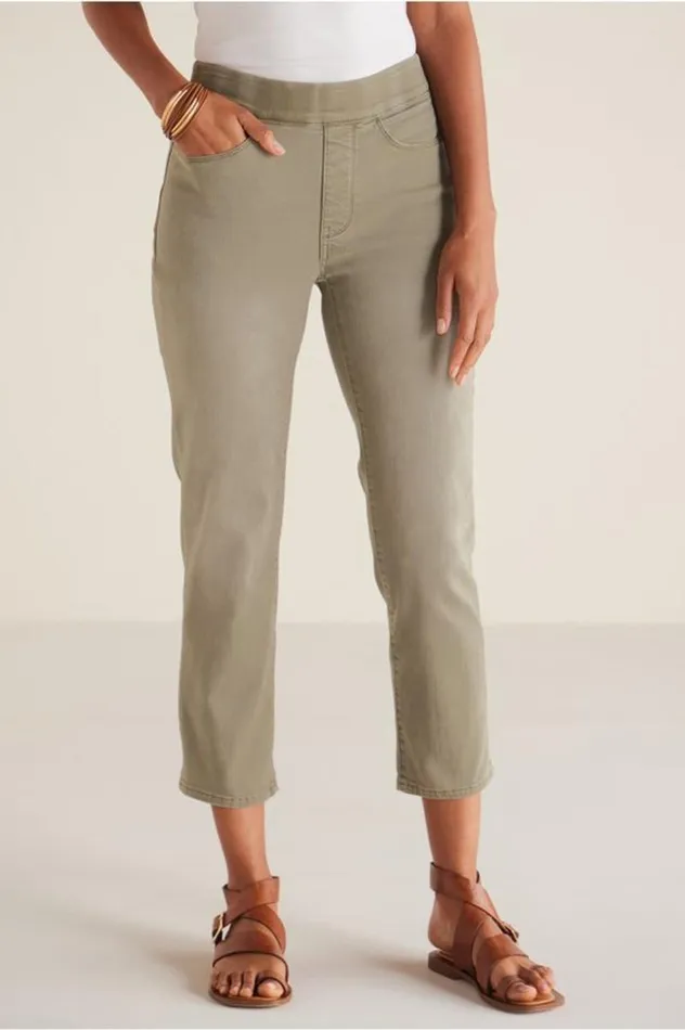 Women The Ultimate Denim PullOn Crop White Soft Surroundings Jeans Women The Ultimate Denim PullOn Crop White Soft Surroundings Jeans