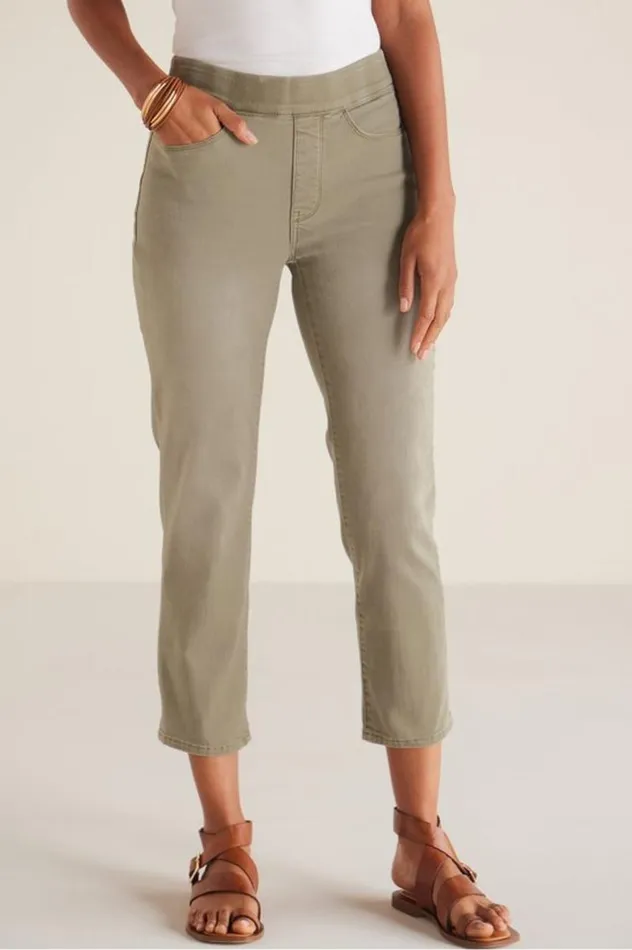 Women The Ultimate Denim PullOn Crop White Soft Surroundings Jeans Women The Ultimate Denim PullOn Crop White Soft Surroundings Jeans