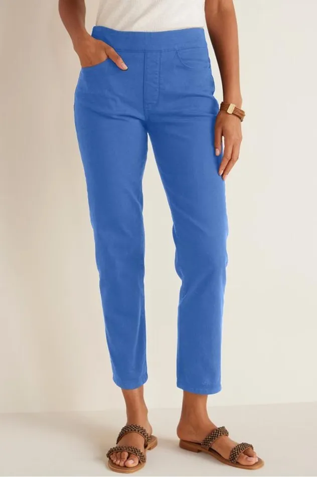 Women The Ultimate Denim PullOn Crop White Soft Surroundings Jeans Women The Ultimate Denim PullOn Crop White Soft Surroundings Jeans