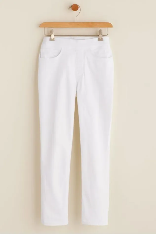 Women The Ultimate Denim PullOn Crop White Soft Surroundings Jeans Women The Ultimate Denim PullOn Crop White Soft Surroundings Jeans