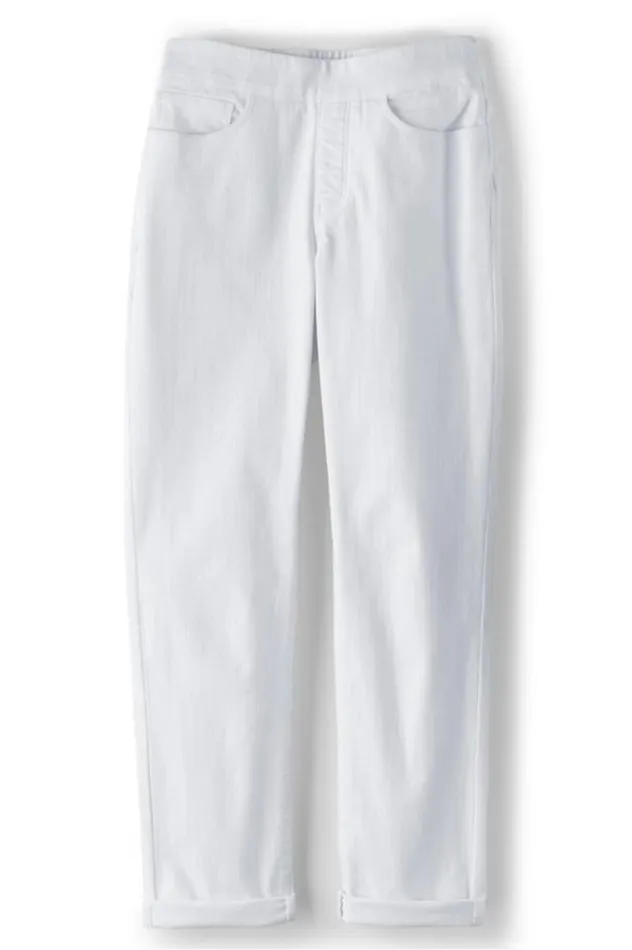 Women The Ultimate Denim PullOn Crop White Soft Surroundings Jeans Women The Ultimate Denim PullOn Crop White Soft Surroundings Jeans