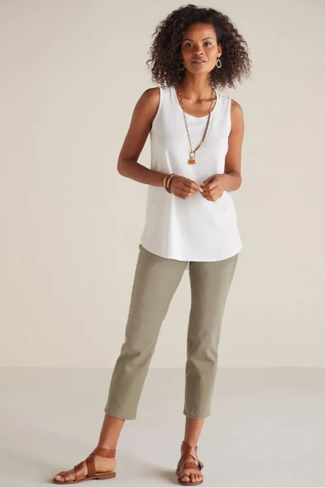 Women The Ultimate Denim PullOn Crop White Soft Surroundings Jeans Women The Ultimate Denim PullOn Crop White Soft Surroundings Jeans