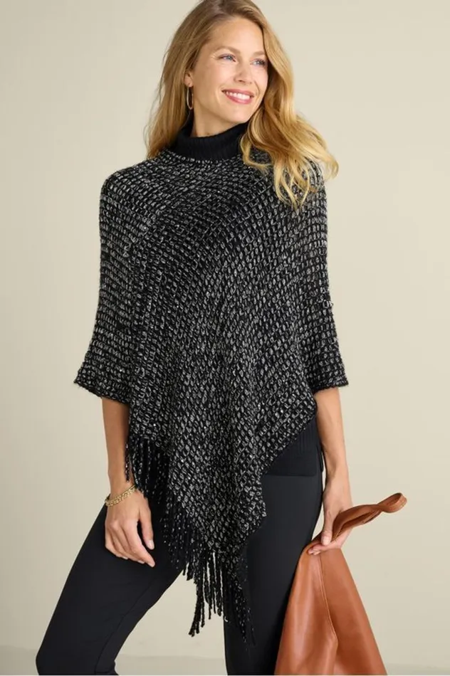 Women Touch Of Sparkle Poncho Oatmeal Soft Surroundings Toppers Women Touch Of Sparkle Poncho Oatmeal Soft Surroundings Toppers