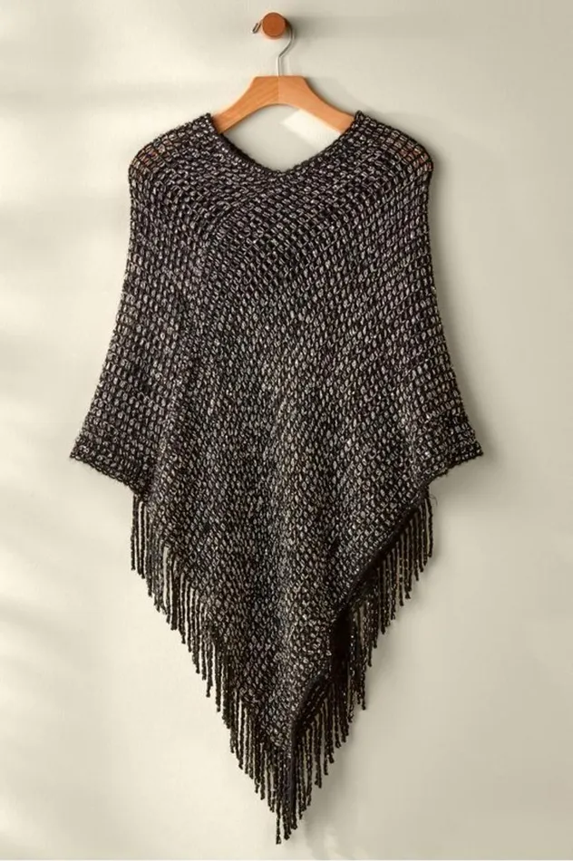 Women Touch Of Sparkle Poncho Oatmeal Soft Surroundings Toppers Women Touch Of Sparkle Poncho Oatmeal Soft Surroundings Toppers