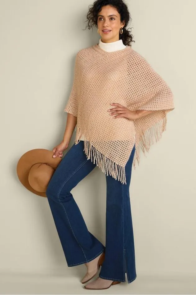 Women Touch Of Sparkle Poncho Oatmeal Soft Surroundings Toppers Women Touch Of Sparkle Poncho Oatmeal Soft Surroundings Toppers