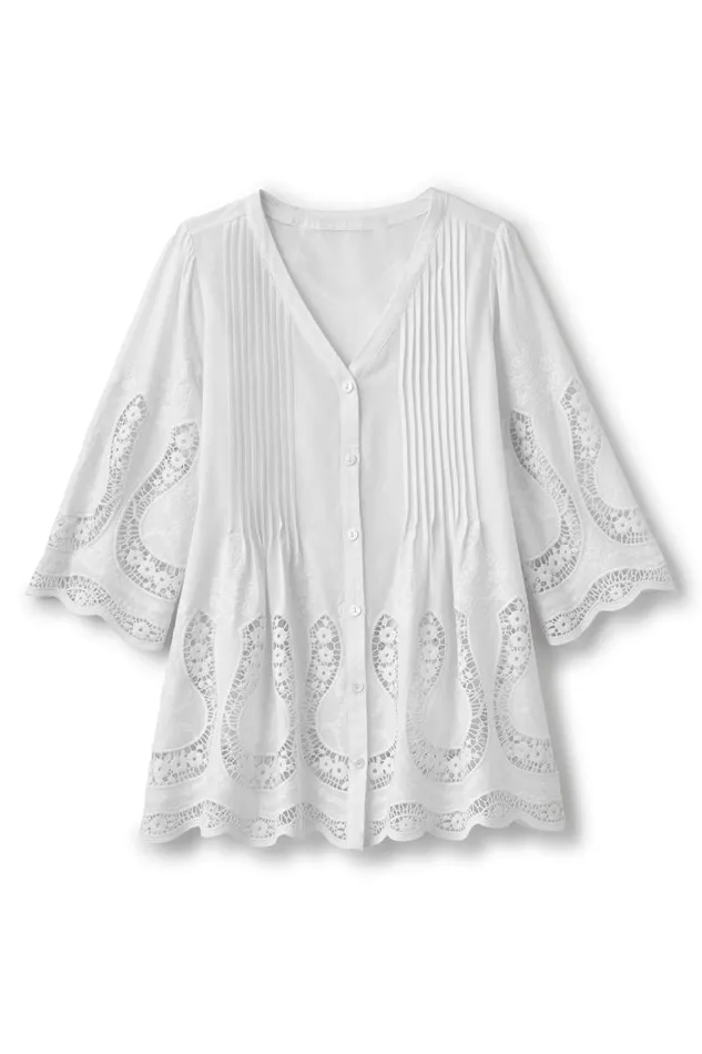 Women Trella Eyelet Top White Soft Surroundings Tops Women Trella Eyelet Top White Soft Surroundings Tops