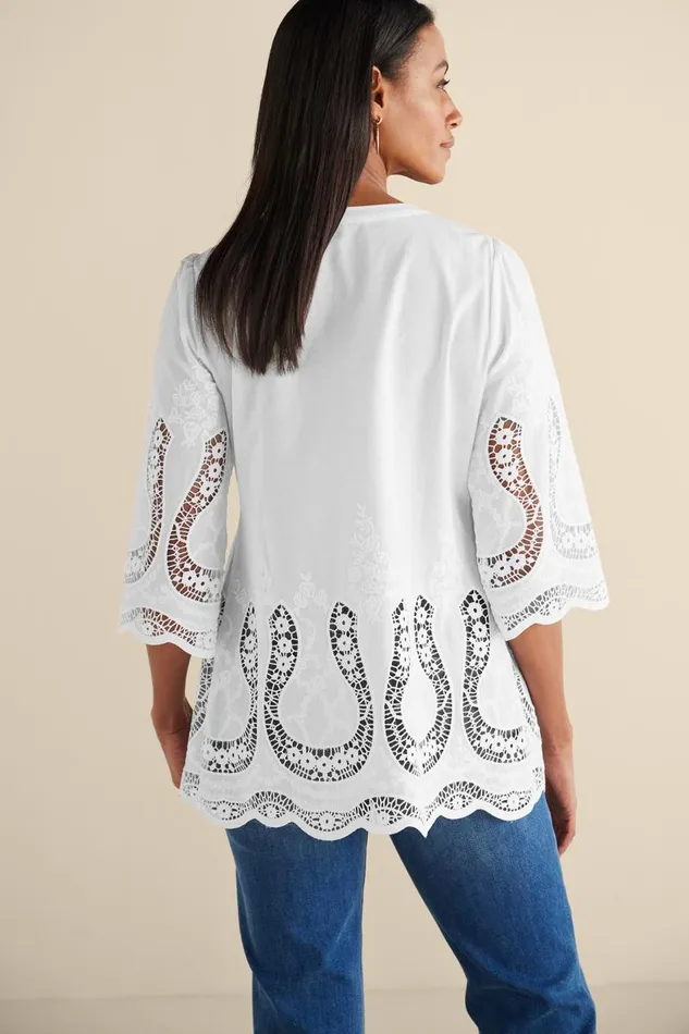 Women Trella Eyelet Top White Soft Surroundings Tops Women Trella Eyelet Top White Soft Surroundings Tops