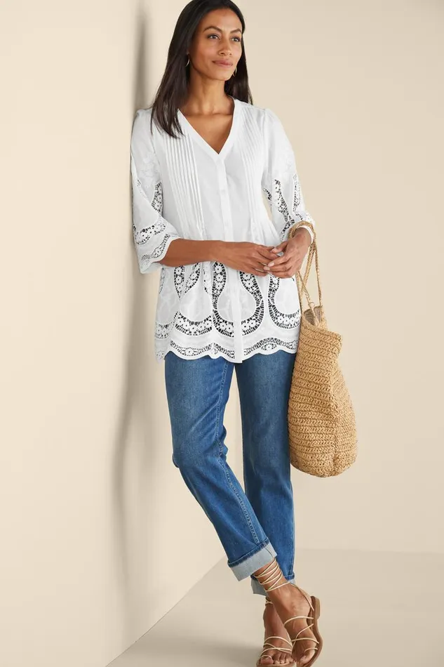 Women Trella Eyelet Top White Soft Surroundings Tops Women Trella Eyelet Top White Soft Surroundings Tops