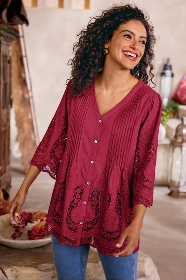 Women Trella Eyelet Top White Soft Surroundings Tops Women Trella Eyelet Top White Soft Surroundings Tops