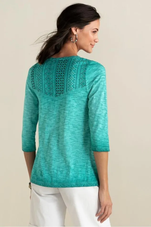 Women Trevi Lace Top Jewel Green Soft Surroundings Tops Women Trevi Lace Top Jewel Green Soft Surroundings Tops