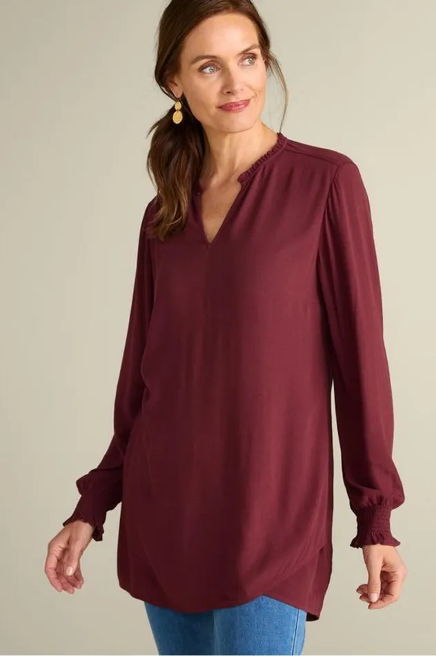 Women Trista Tunic Cabernet Soft Surroundings Tops
