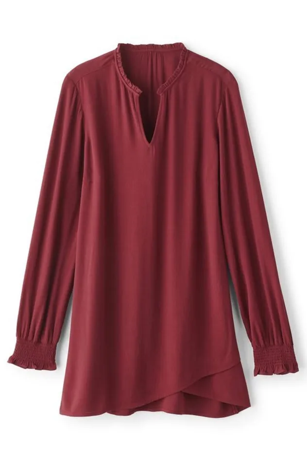 Women Trista Tunic Cabernet Soft Surroundings Tops Women Trista Tunic Cabernet Soft Surroundings Tops