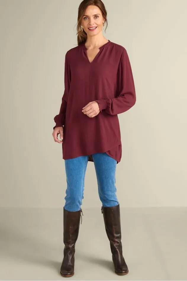 Women Trista Tunic Cabernet Soft Surroundings Tops Women Trista Tunic Cabernet Soft Surroundings Tops