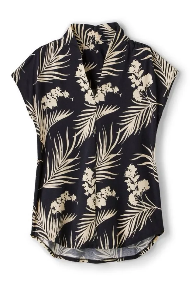 Women Twilight Luau Printed Tunic Brazilian Palm Small Soft Surroundings Tops Women Twilight Luau Printed Tunic Brazilian Palm Small Soft Surroundings Tops