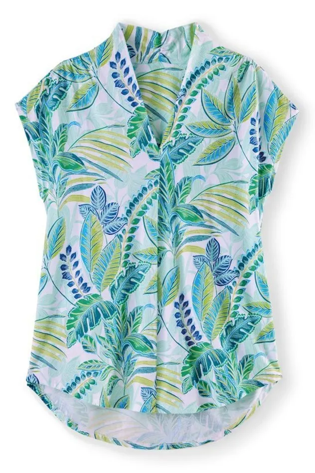 Women Twilight Luau Printed Tunic Brazilian Palm Small Soft Surroundings Tops Women Twilight Luau Printed Tunic Brazilian Palm Small Soft Surroundings Tops