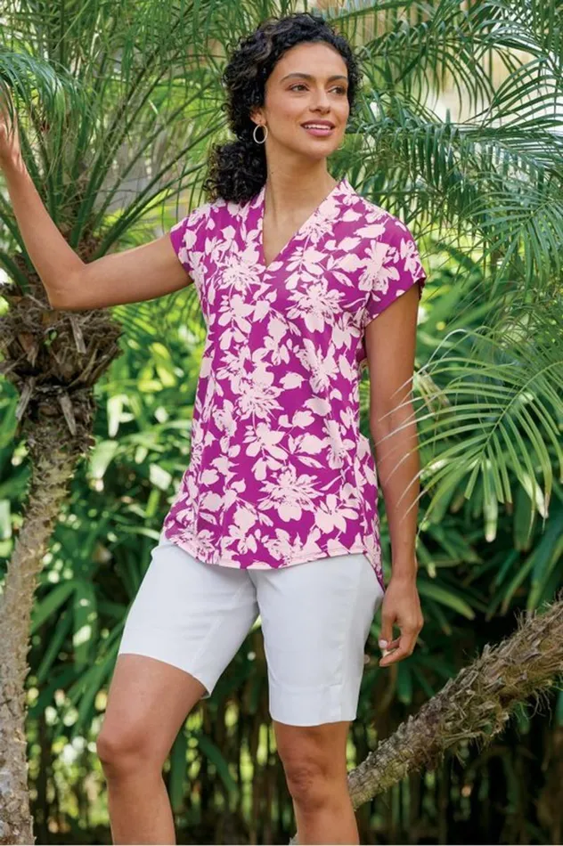 Women Twilight Luau Printed Tunic Brazilian Palm Small Soft Surroundings Tops Women Twilight Luau Printed Tunic Brazilian Palm Small Soft Surroundings Tops