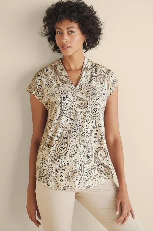 Women Twilight Luau Printed Tunic Brazilian Palm Small Soft Surroundings Tops Women Twilight Luau Printed Tunic Brazilian Palm Small Soft Surroundings Tops