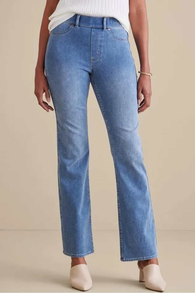 Women Ultimate Denim PullOn Bootcut Jeans Black Soft Surroundings Jeans Women Ultimate Denim PullOn Bootcut Jeans Black Soft Surroundings Jeans