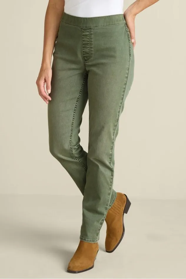 Women Ultimate Denim PullOn Slim Leg Jeans Red Ochre Soft Surroundings Jeans Women Ultimate Denim PullOn Slim Leg Jeans Red Ochre Soft Surroundings Jeans