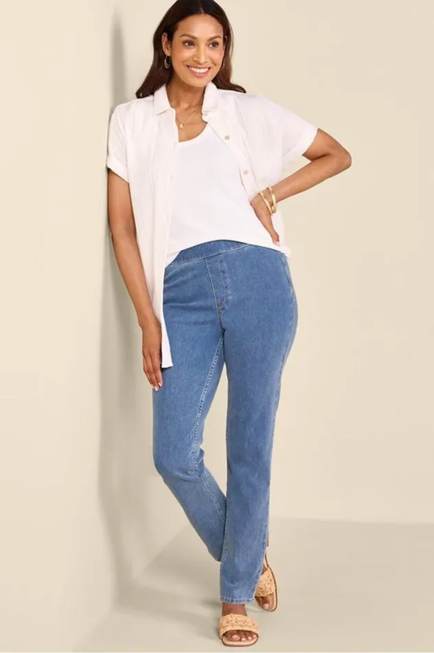 Women Ultimate Denim PullOn Slim Leg Jeans Red Ochre Soft Surroundings Jeans Women Ultimate Denim PullOn Slim Leg Jeans Red Ochre Soft Surroundings Jeans